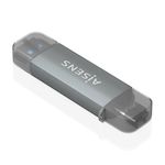 AISENS - LECTOR DE TARJETAS SD, Micro SD, MMC, RS-MMC, MMC Micro, USB-A Y USB-C, GRIS