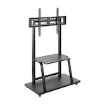 AISENS - SOPORTE DE SUELO ECO CON RUEDA, BANDEJA PARA DVD PARA MONITOR/TV 150KG DE 37-100, NEGRO