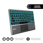 SUBBLIM Teclado Smart Backlit BT Keyboard Touchpad Grey