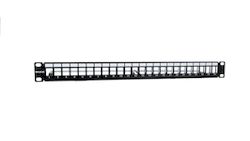 PHASAK Panel frontal 19" para 24 conectores 1U con org. de cables   FTP PHASAK negro