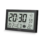 HAMA Reloj de Pared DCF c/Termometro/Higrometro Martinica, Negro
