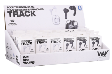 TNB WAY - Pack expositor + 24 Auriculares TRACK TWS con estuche e indicador de carga  - 12 negros + 12 Blancos