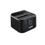 TOOQ DOCK 2xSATA 2,5"/3,5" USB 3.0 CLONE OTB NEGRO
