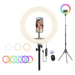 TNB INFLUENCE - 14" LED ring RGB+ tripod for studio - white/ black