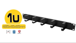 PHASAK Panel frontal 19" guia cables 1U 5 anillas PHASAK negro