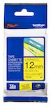 BROTHER Cinta laminada amarillo/negro 12mm